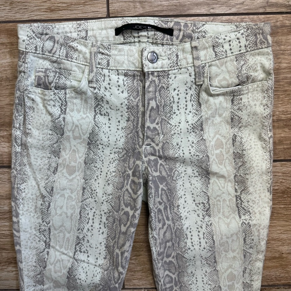 JOE'S JEANS The Luna High Rise Cigarette Skinny Jeans Size 27 Snake Print Denim - Picture 4 of 14